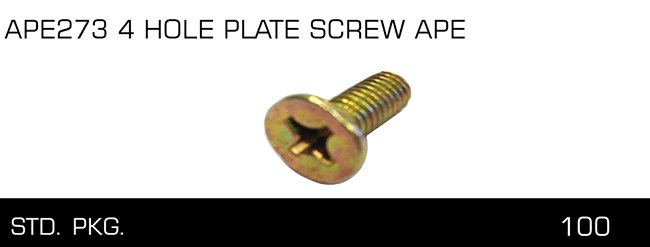 APE273 4 HOLE PLATE SCREW APE. APE273 4 HOLE PLATE SCREW APE.